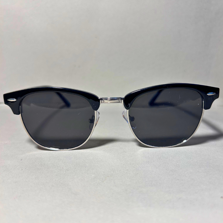 Silver Clubmaster Sunglasses